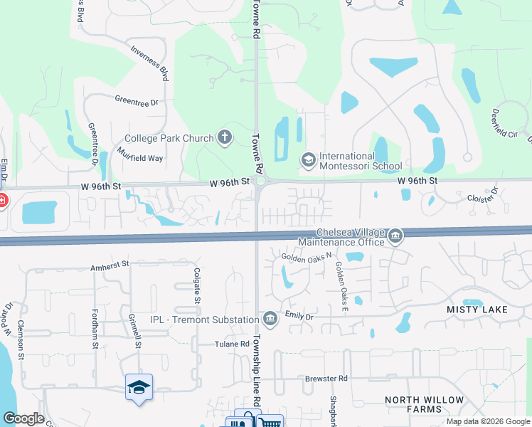 map of restaurants, bars, coffee shops, grocery stores, and more near 2354 Colfax Lane in Indianapolis