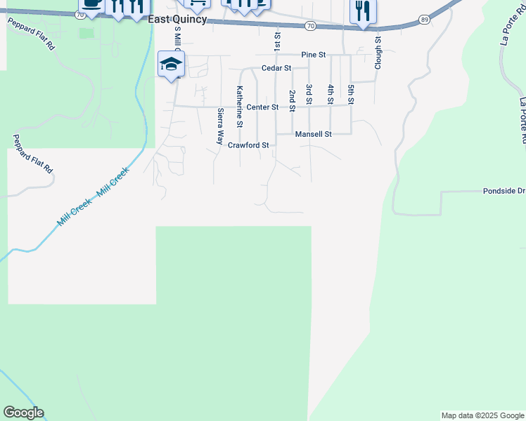 map of restaurants, bars, coffee shops, grocery stores, and more near 498 1st Street in Quincy