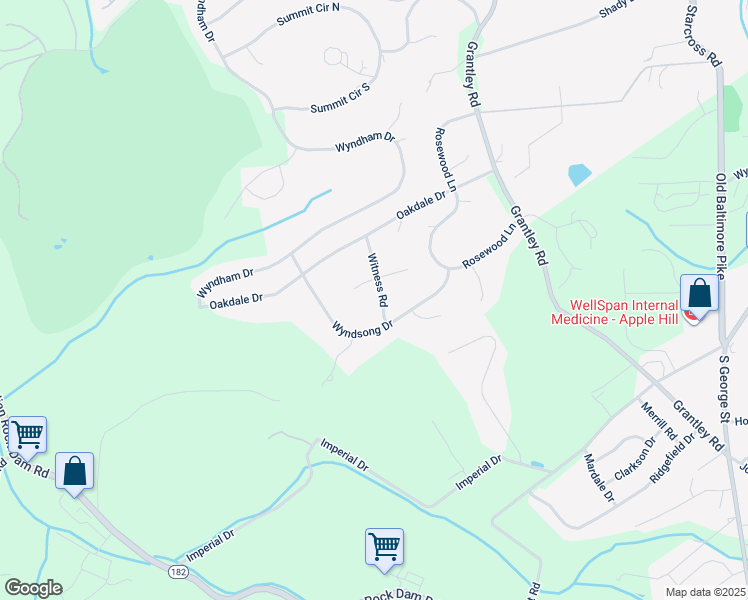 map of restaurants, bars, coffee shops, grocery stores, and more near 1950 Witness Road in York