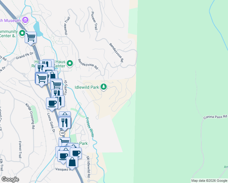 map of restaurants, bars, coffee shops, grocery stores, and more near 155 Poma Court in Winter Park