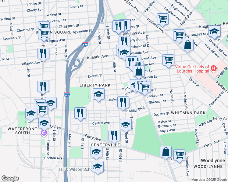 map of restaurants, bars, coffee shops, grocery stores, and more near 946 Morton St in Camden