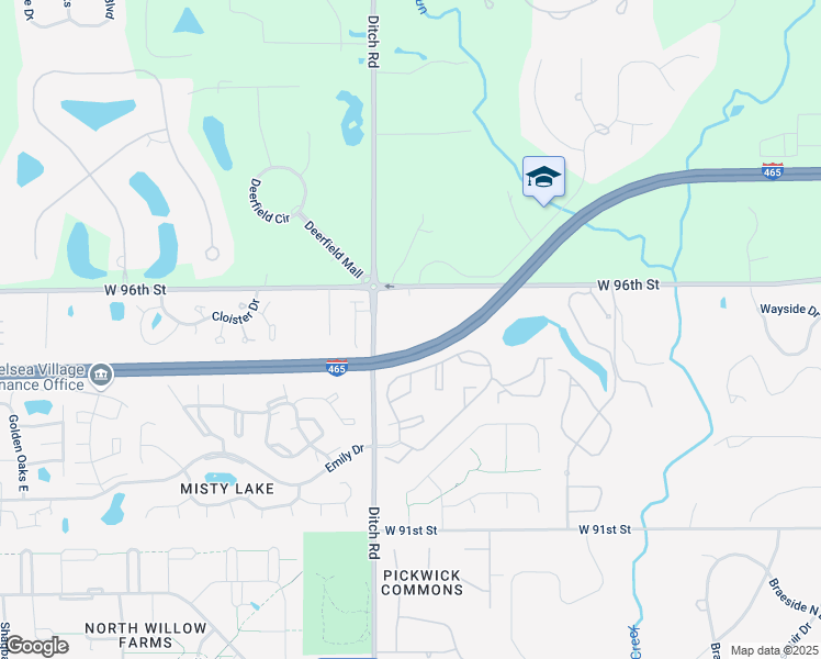 map of restaurants, bars, coffee shops, grocery stores, and more near 1311 W 96th St in Indianapolis
