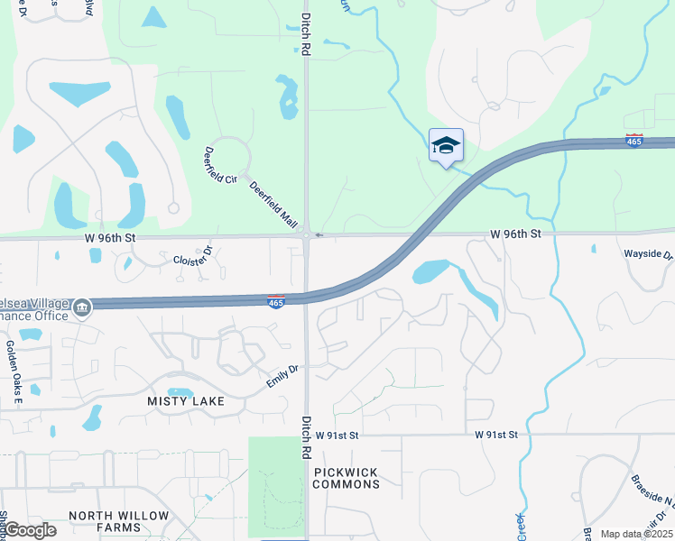 map of restaurants, bars, coffee shops, grocery stores, and more near 1311 West 96th Street in Indianapolis