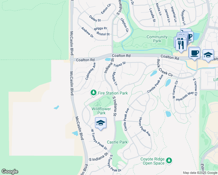 map of restaurants, bars, coffee shops, grocery stores, and more near 3045 Mica Court in Superior