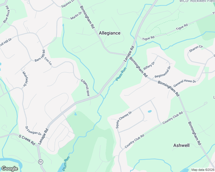 map of restaurants, bars, coffee shops, grocery stores, and more near 1036 Lenape Road in West Chester