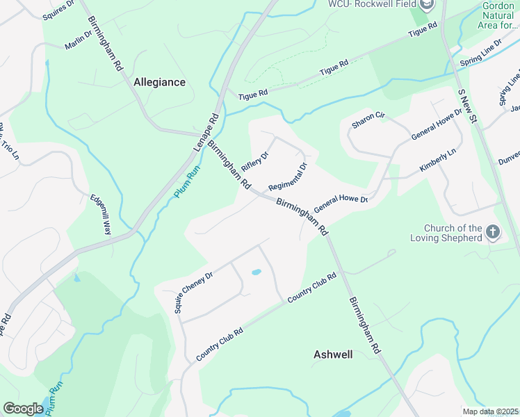 map of restaurants, bars, coffee shops, grocery stores, and more near 1002 Regimental Drive in West Chester