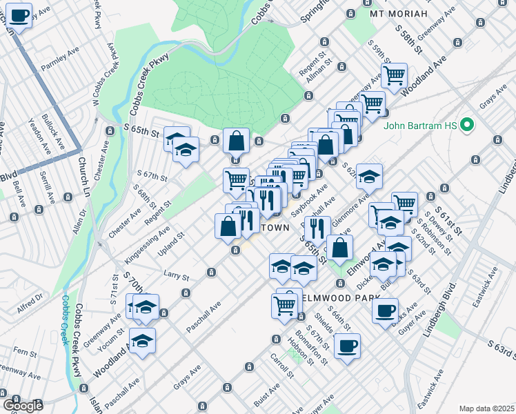 map of restaurants, bars, coffee shops, grocery stores, and more near in 
