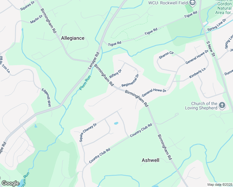 map of restaurants, bars, coffee shops, grocery stores, and more near 1002 Regimental Drive in West Chester