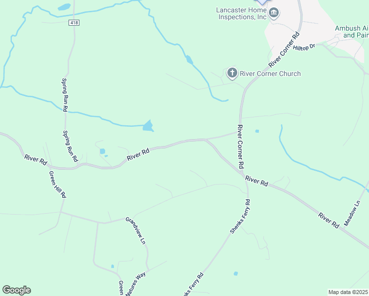map of restaurants, bars, coffee shops, grocery stores, and more near 6240 River Road in Conestoga
