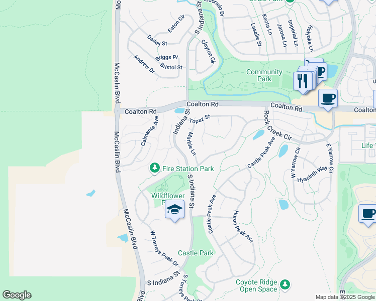 map of restaurants, bars, coffee shops, grocery stores, and more near 3045 Mica Court in Superior