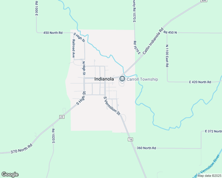 map of restaurants, bars, coffee shops, grocery stores, and more near 300 South Vermilion Street in Indianola