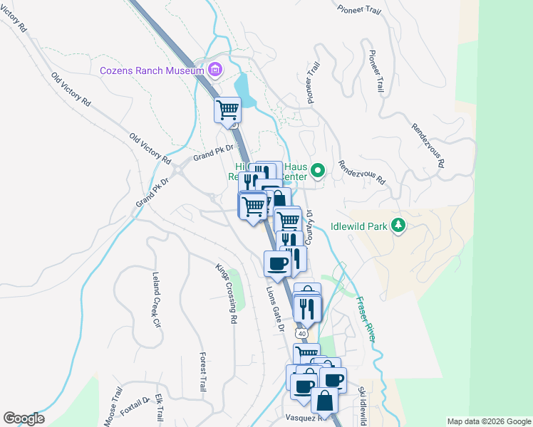map of restaurants, bars, coffee shops, grocery stores, and more near 78529 Main Street in Winter Park