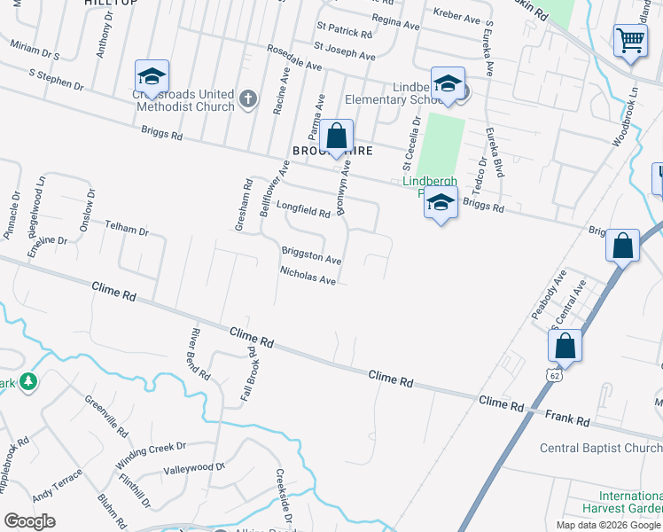 map of restaurants, bars, coffee shops, grocery stores, and more near 1349 Chesfield Drive East in Columbus