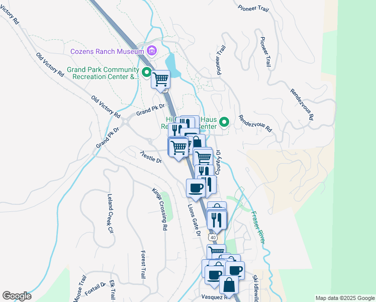 map of restaurants, bars, coffee shops, grocery stores, and more near 78529 Main Street in Winter Park