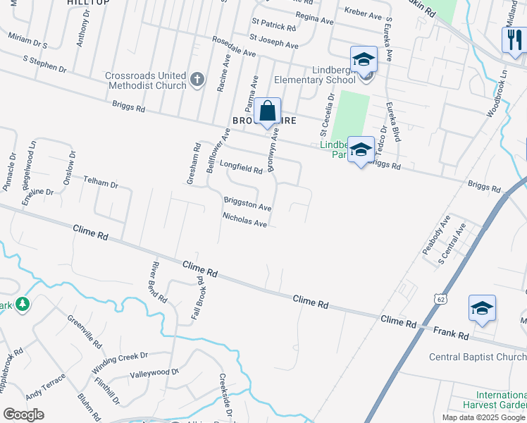 map of restaurants, bars, coffee shops, grocery stores, and more near 1349 Chesfield Drive East in Columbus