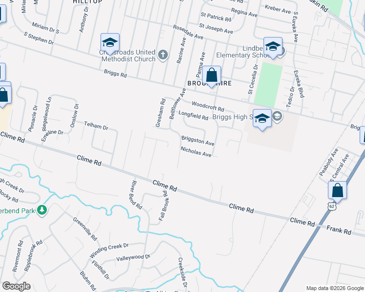 map of restaurants, bars, coffee shops, grocery stores, and more near 2873 Briggston Avenue in Columbus