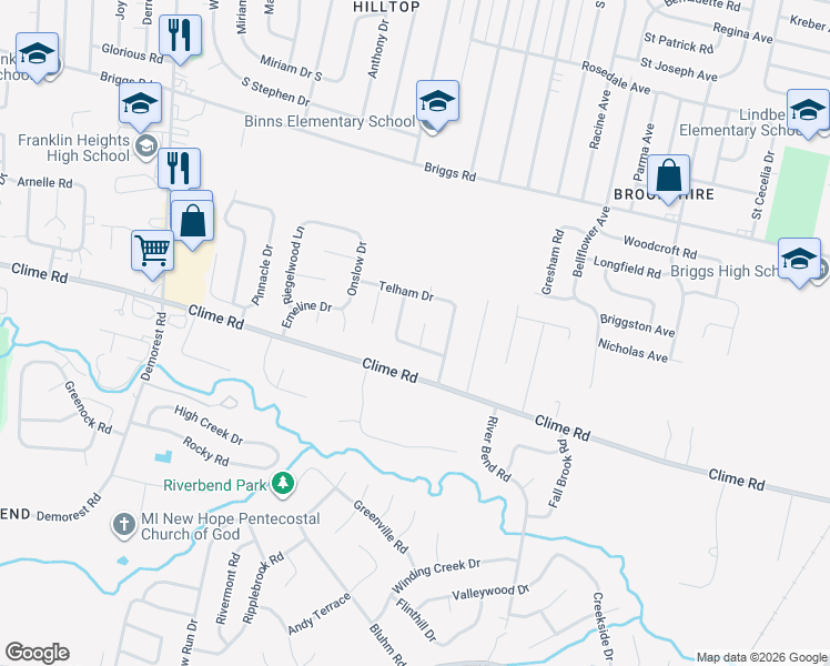 map of restaurants, bars, coffee shops, grocery stores, and more near 1333 Vauxhall Place in Columbus