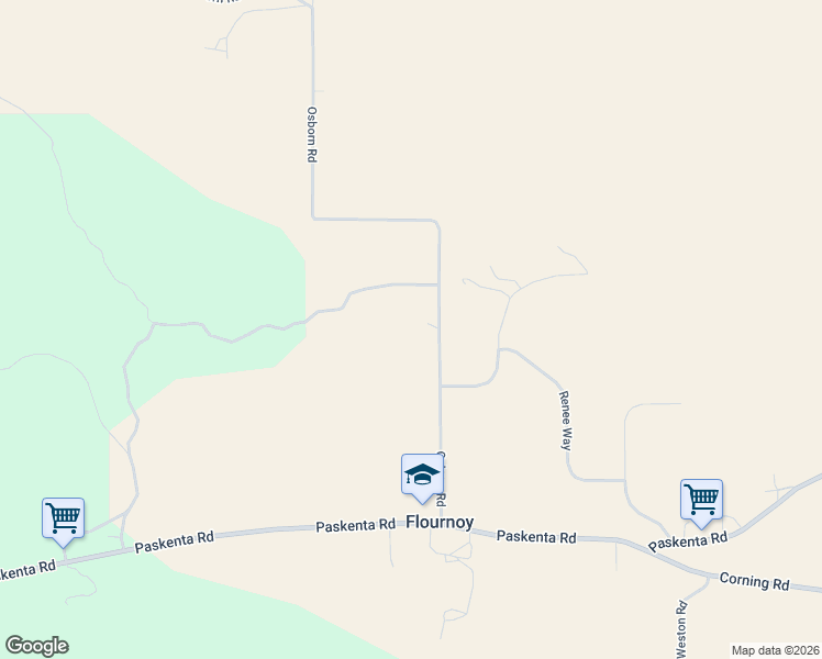 map of restaurants, bars, coffee shops, grocery stores, and more near Osborn Road in Flournoy