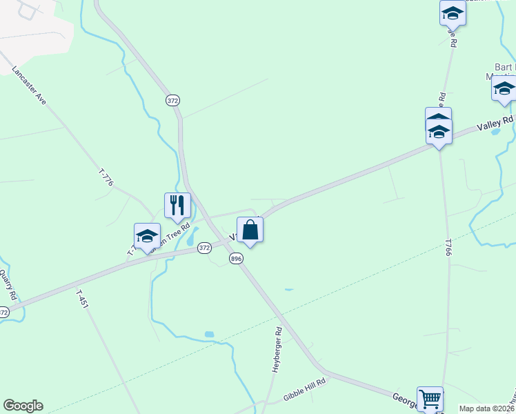 map of restaurants, bars, coffee shops, grocery stores, and more near 119 Green Tree Road in Christiana