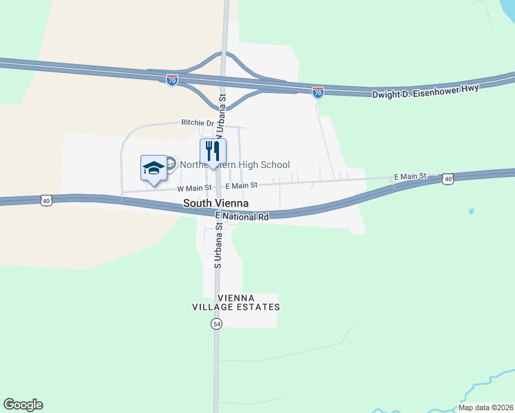 map of restaurants, bars, coffee shops, grocery stores, and more near 22 East Street in South Vienna