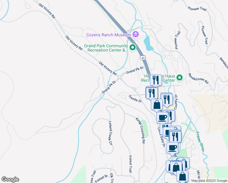map of restaurants, bars, coffee shops, grocery stores, and more near in Winter Park
