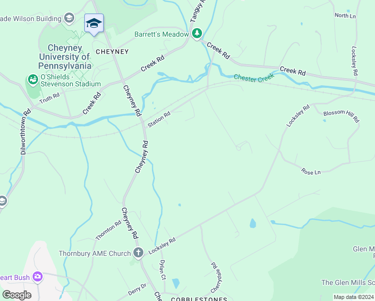 map of restaurants, bars, coffee shops, grocery stores, and more near in Delaware County