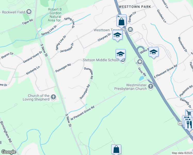 map of restaurants, bars, coffee shops, grocery stores, and more near 1049 East Niels Lane in West Chester