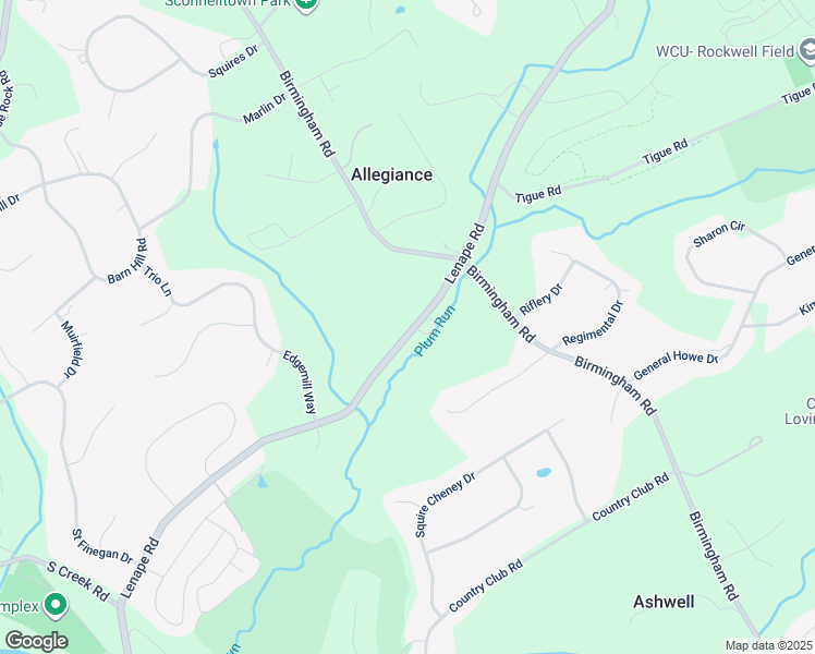 map of restaurants, bars, coffee shops, grocery stores, and more near 1025 Lenape Road in West Chester
