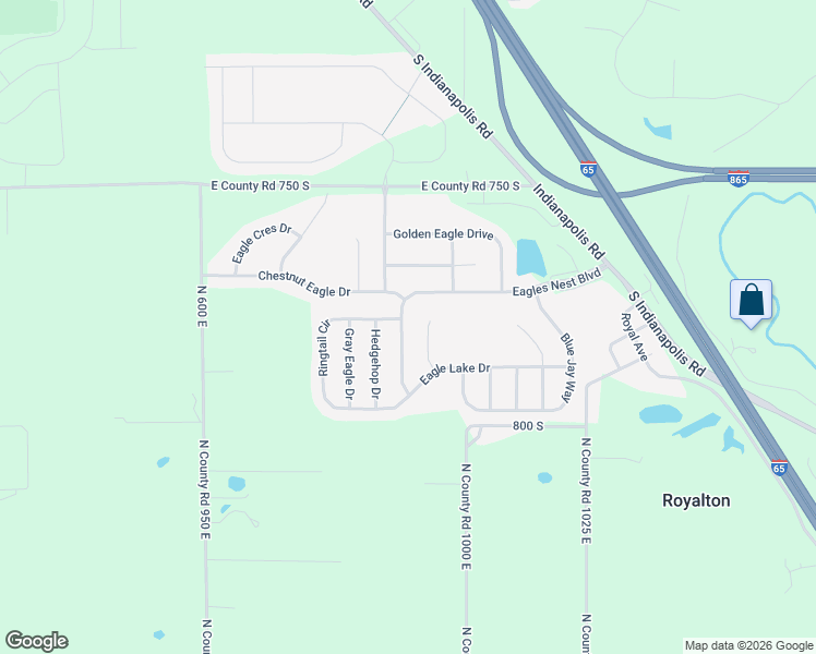 map of restaurants, bars, coffee shops, grocery stores, and more near 7805 Eagles Nest Boulevard in Zionsville