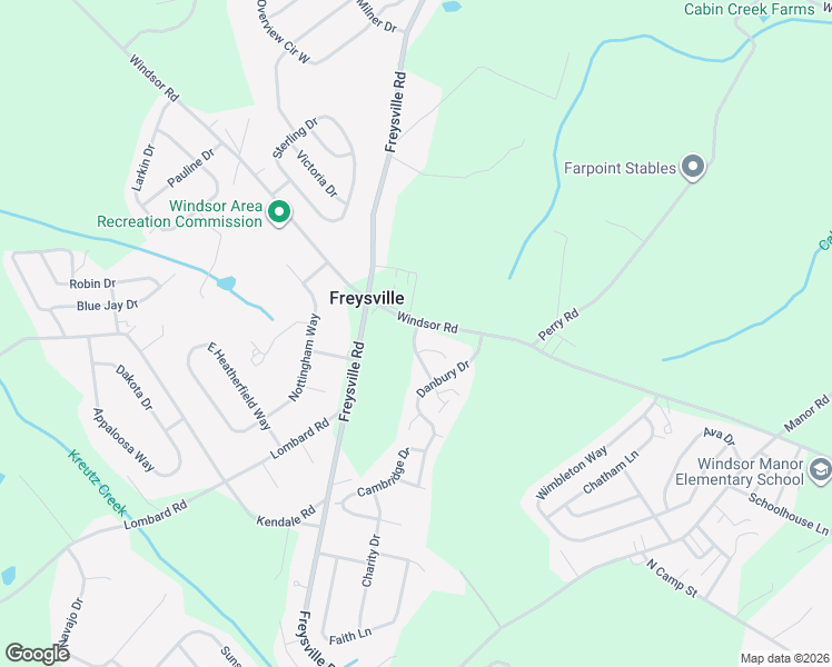 map of restaurants, bars, coffee shops, grocery stores, and more near 105 North Cheviot Way in Red Lion