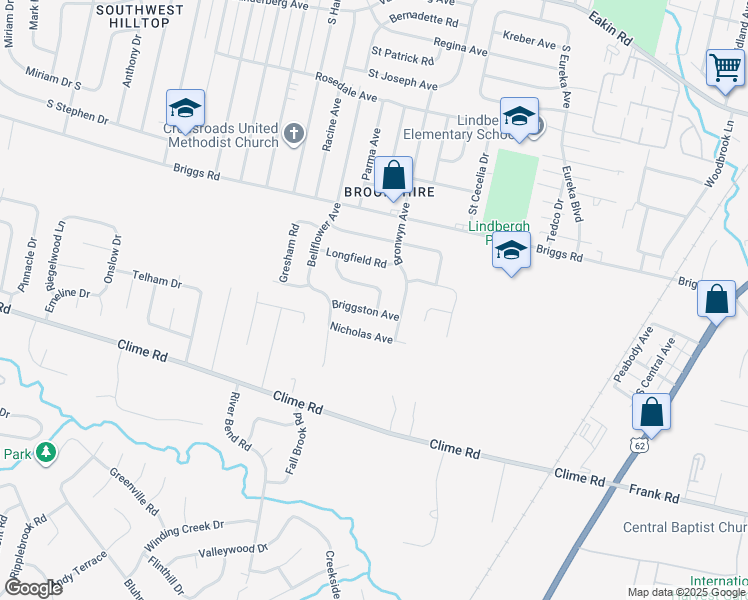 map of restaurants, bars, coffee shops, grocery stores, and more near 1349 Chesfield Drive East in Columbus