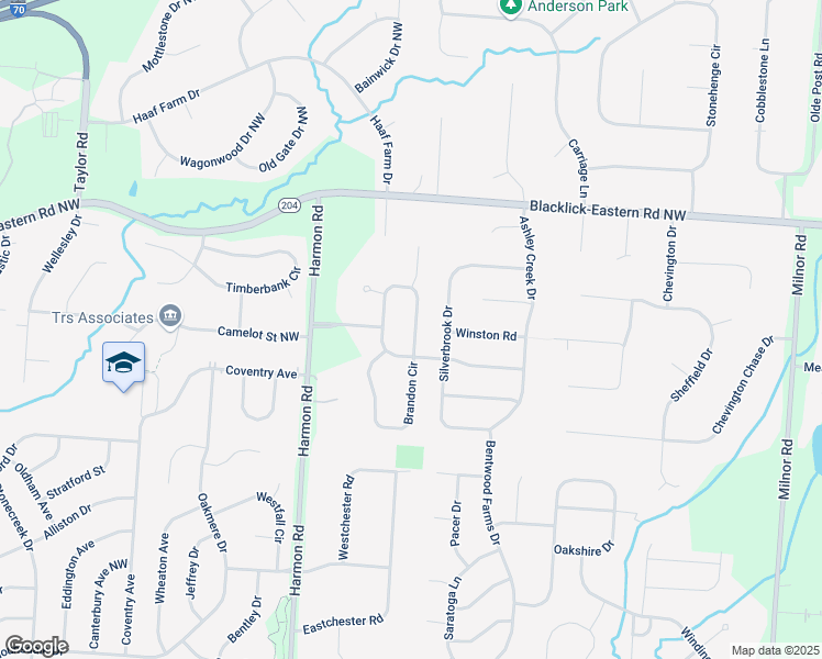 map of restaurants, bars, coffee shops, grocery stores, and more near 13225 Durham Circle in Pickerington