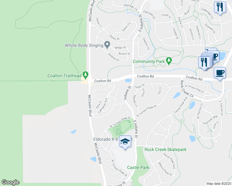 map of restaurants, bars, coffee shops, grocery stores, and more near 2758 Calmante Circle in Superior