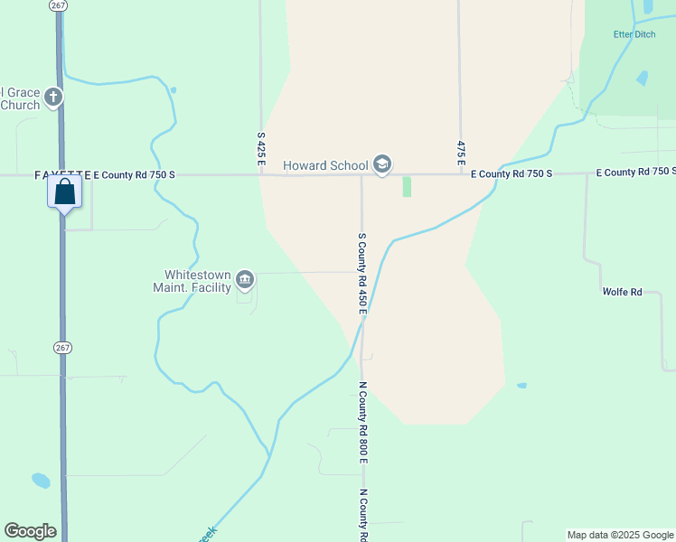 map of restaurants, bars, coffee shops, grocery stores, and more near 7728 South County Road 450 East in Brownsburg