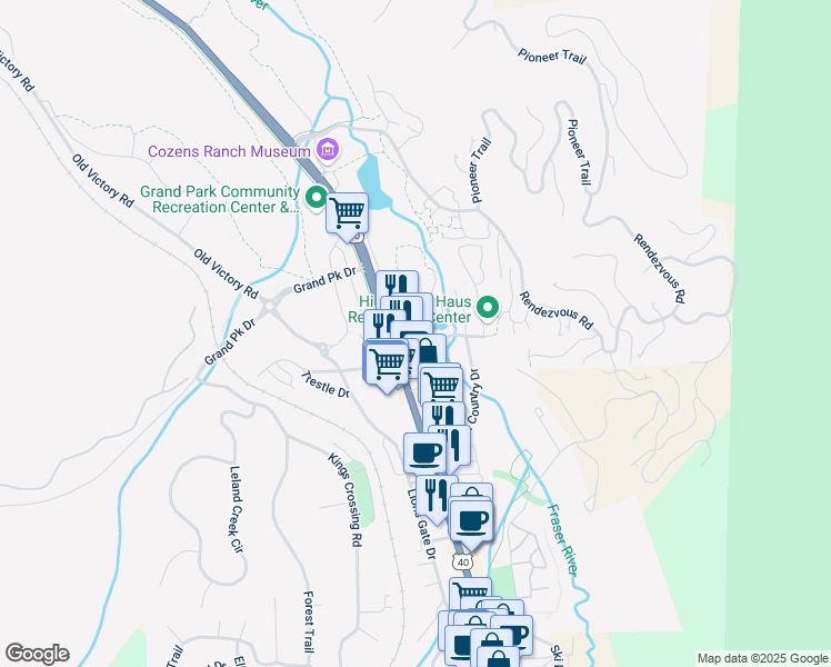 map of restaurants, bars, coffee shops, grocery stores, and more near 78529 Main Street in Winter Park
