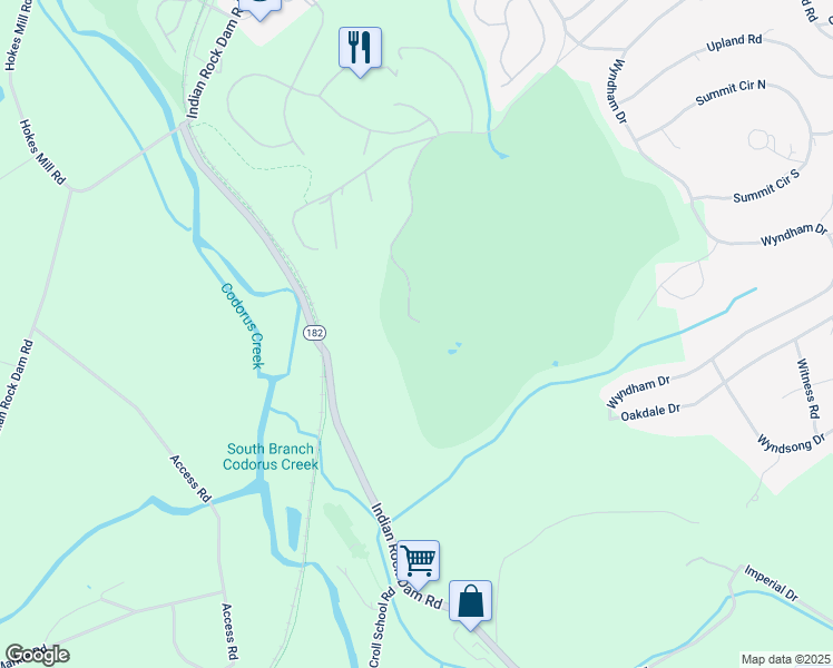 map of restaurants, bars, coffee shops, grocery stores, and more near 1400 Country Club Road in York
