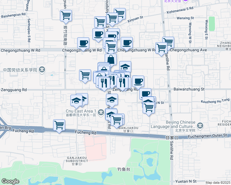 map of restaurants, bars, coffee shops, grocery stores, and more near in 