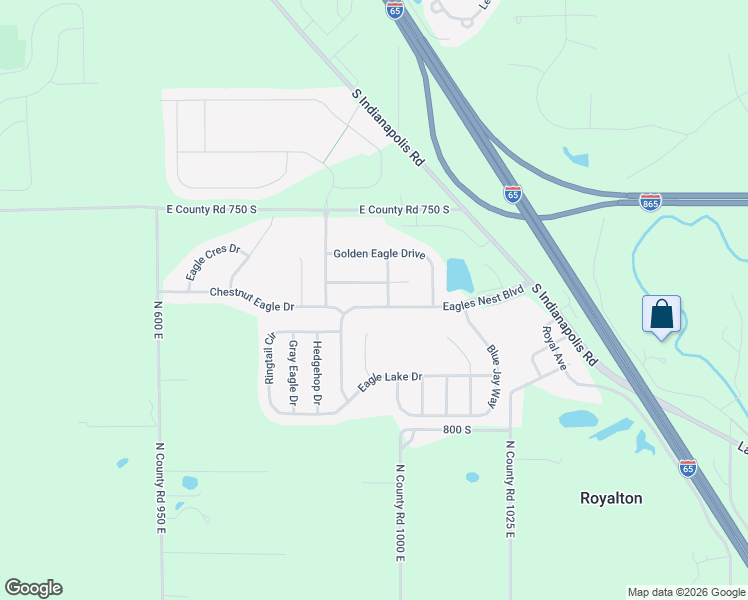 map of restaurants, bars, coffee shops, grocery stores, and more near 6108 Eagles Nest Boulevard in Zionsville