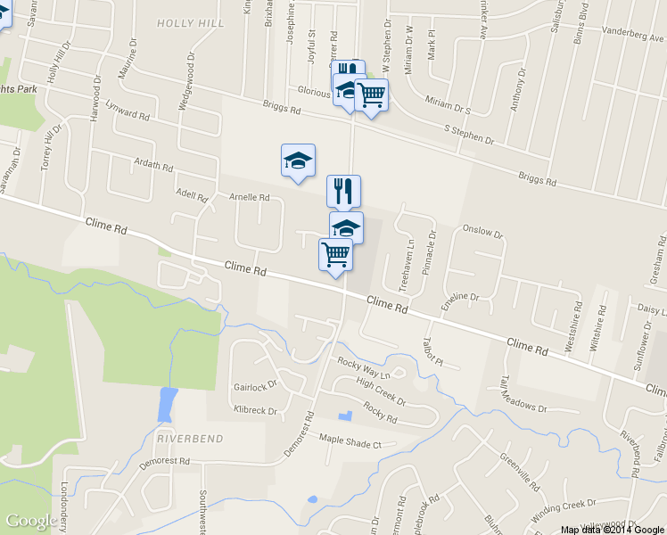map of restaurants, bars, coffee shops, grocery stores, and more near 1275 Demorest Rd in Columbus