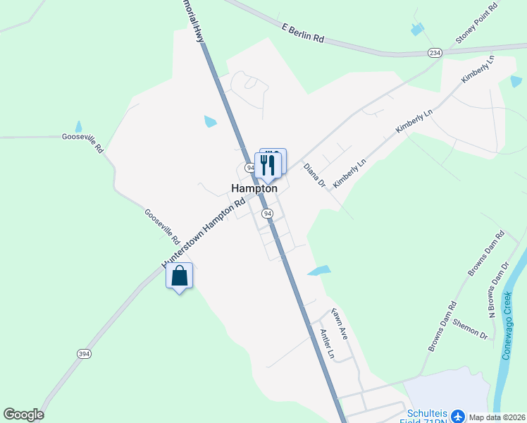 map of restaurants, bars, coffee shops, grocery stores, and more near 5366 Carlisle Pike in New Oxford