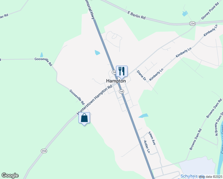 map of restaurants, bars, coffee shops, grocery stores, and more near 3565 Hunterstown Hampton Road in New Oxford
