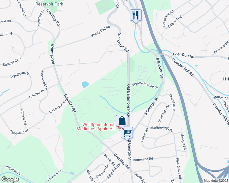 map of restaurants, bars, coffee shops, grocery stores, and more near 135 Valmere Path in York