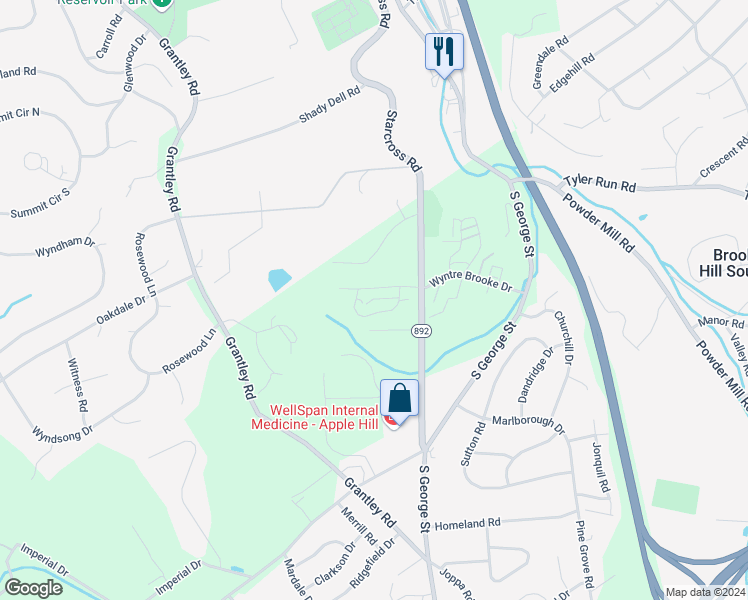 map of restaurants, bars, coffee shops, grocery stores, and more near 135 Valmere Path in York
