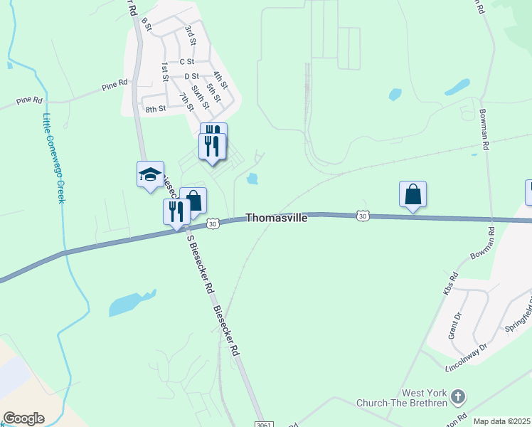 map of restaurants, bars, coffee shops, grocery stores, and more near in Thomasville
