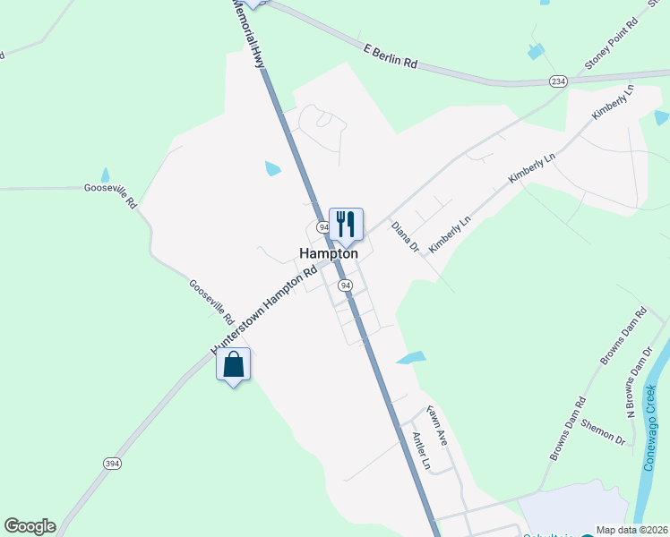 map of restaurants, bars, coffee shops, grocery stores, and more near 5366 Carlisle Street in New Oxford