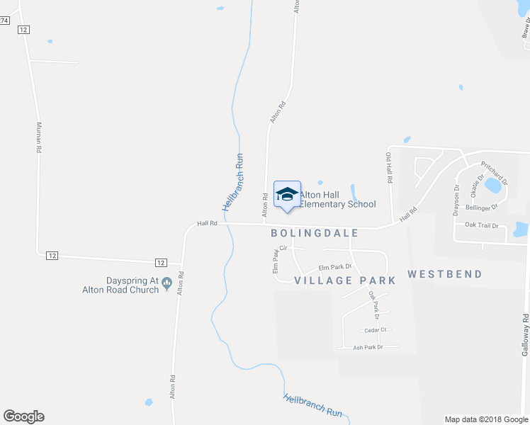 map of restaurants, bars, coffee shops, grocery stores, and more near 982 Alton Road in Galloway