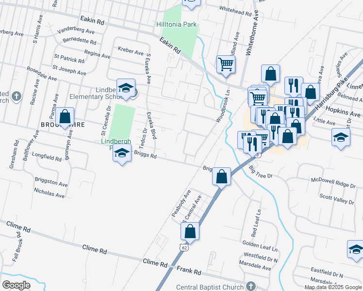 map of restaurants, bars, coffee shops, grocery stores, and more near 1209 Woodbrook Court in Columbus