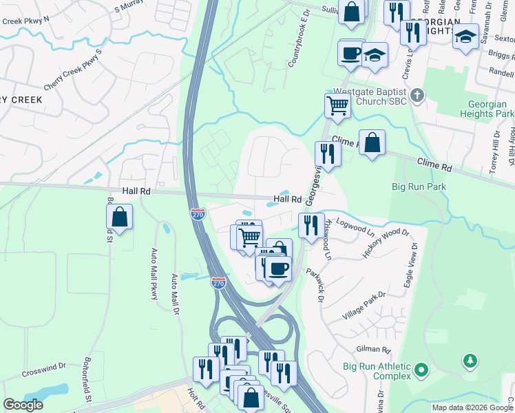 map of restaurants, bars, coffee shops, grocery stores, and more near 1093 Georgesville Green Drive in Columbus