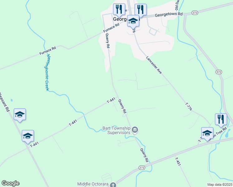map of restaurants, bars, coffee shops, grocery stores, and more near 118 Quarry Road in Quarryville