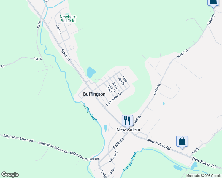 map of restaurants, bars, coffee shops, grocery stores, and more near 916 3rd Street in Belle Vernon